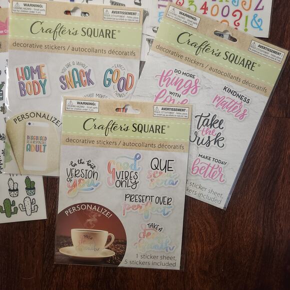 Sticker Bundle Alphabet Stickers Quotes Cactus Most brand new 6 partial sheets - Picture 3 of 10